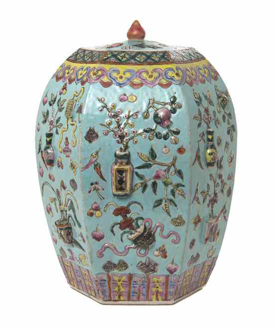 Appraisal: A Chinese Porcelain Ginger Jar having applied decoration throughout of