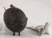 Appraisal: A cast brass or bronze fish money box approx cm