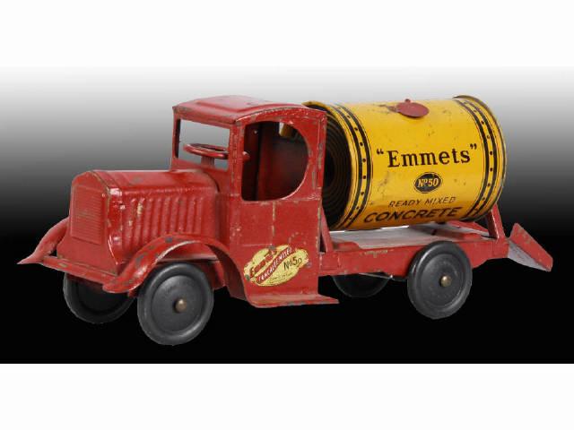 Appraisal: Pressed Steel Emmets Cement Mixer Truck Description Circa Great litho