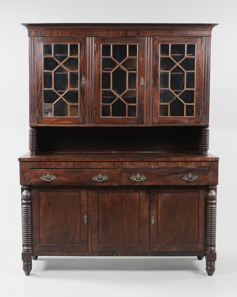 Appraisal: Virginia Mahogany Breakfront Cabinet attributed to Norfolk area th century