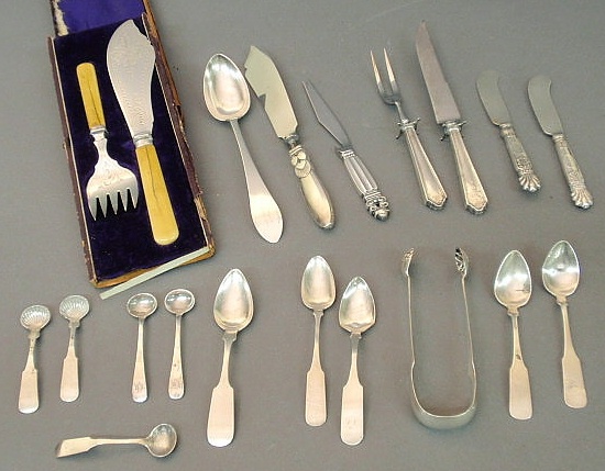 Appraisal: Sterling and coin silver flatware tongs by Hall Bliss B