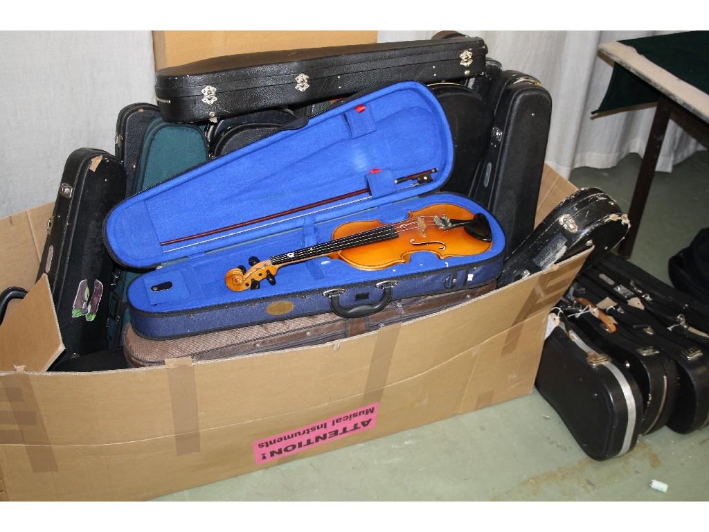 Appraisal: Ten contemporary student grade full size violins all cased some