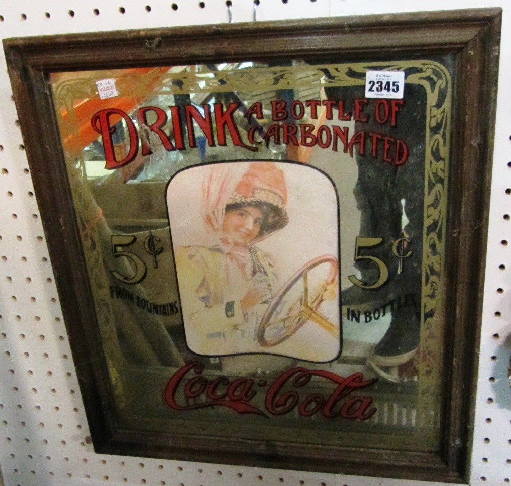 Appraisal: A th century Coca Cola advertising mirror