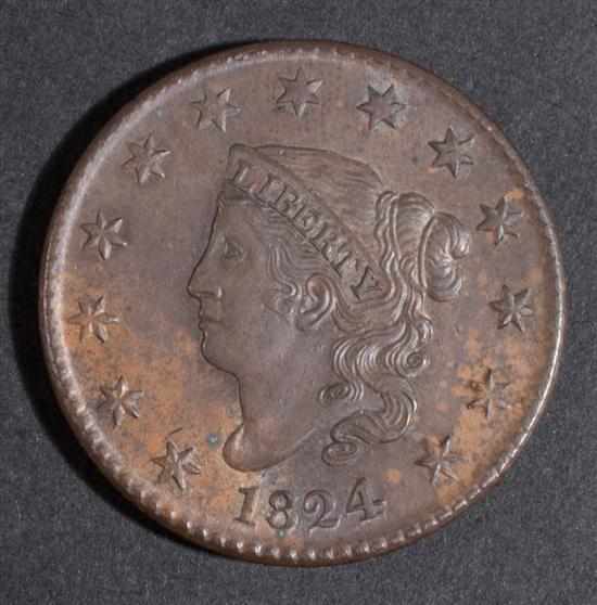 Appraisal: United States coronet type copper large cent MS- Estimate -