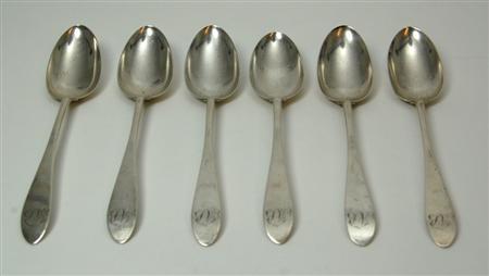 Appraisal: Dundee - a set of six Scottish provincial tablespoons Edward