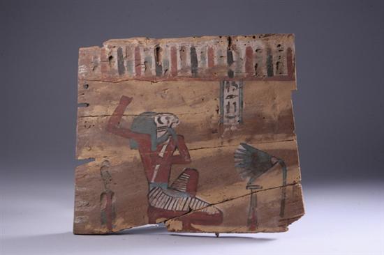 Appraisal: EGYPTIAN POLYCHROME WOOD PANEL New Kingdom B C - in