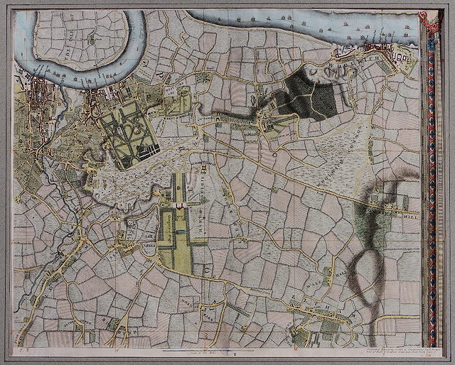 Appraisal: JOHN ROCQUEAerial view of South east London double page engraving