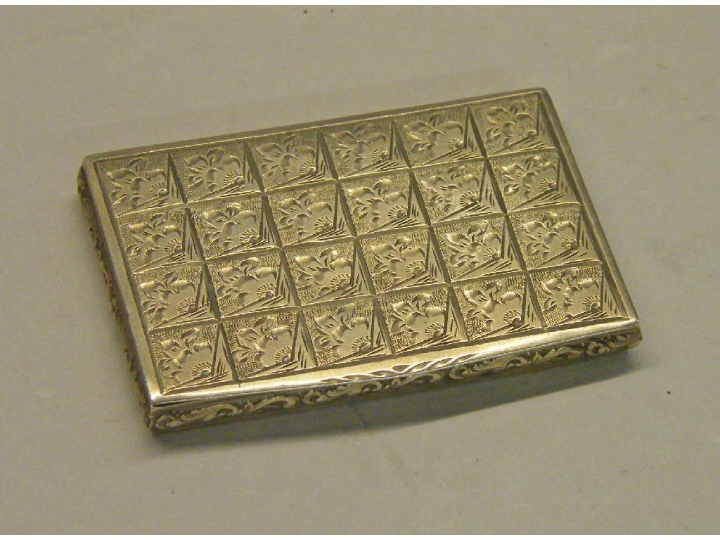 Appraisal: Austrian Continental white metal rectangular snuff box marked the lid