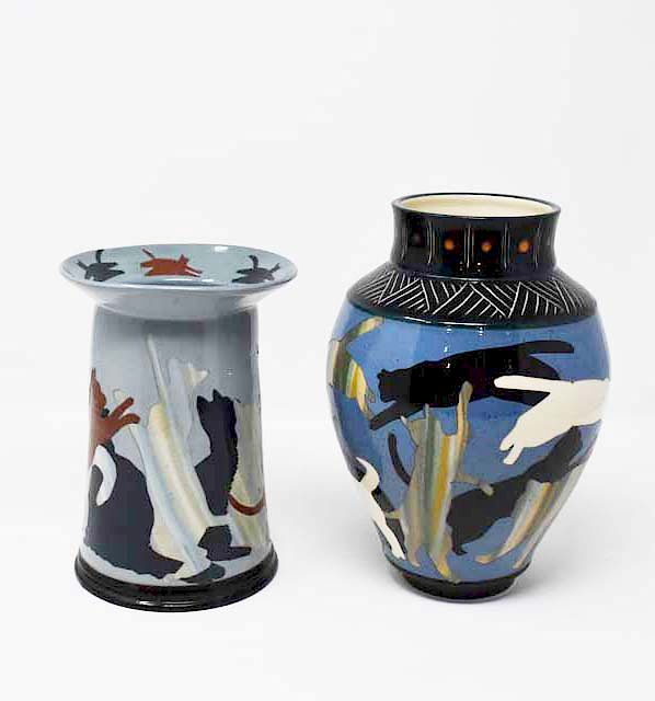 Appraisal: West Cote Bell pottery vases West Cote Bell pottery vases