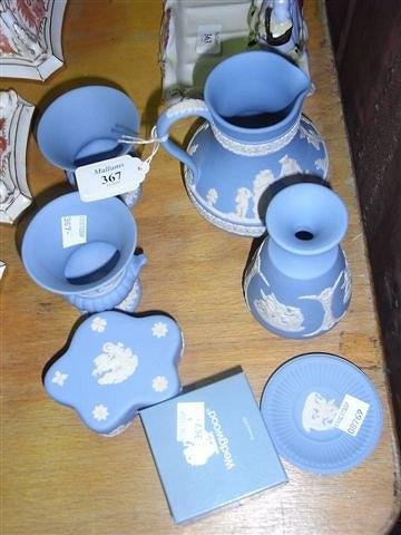 Appraisal: A COLLECTION OF WEDGWOOD MODERN JASPERWARE ON blue ground