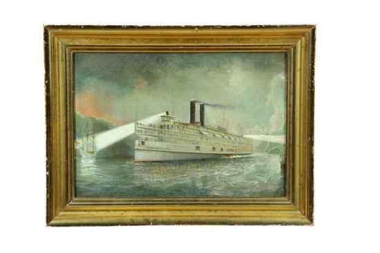 Appraisal: PORTRAIT OF THE STEAMSHIP BERKSHIRE AMERICAN EARLY TH CENTURY Oil