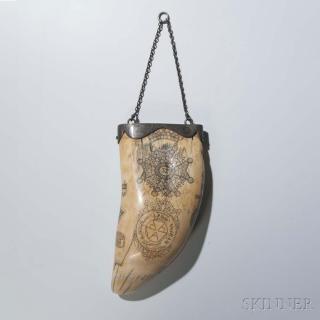 Appraisal: Scrimshaw Whale's Tooth with nd Degree Masonic Emblems probably England