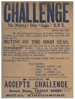 Appraisal: Houdini Escape Challenge Houdini Harry Ehrich Weiss Houdini Escape Challenge