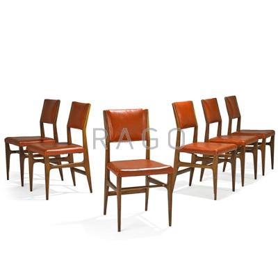 Appraisal: GIO PONTI - SINGER AND SONS Six dining chairs no