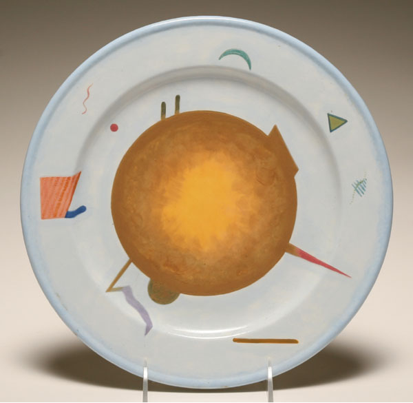 Appraisal: Doris Vlasek-Hails American - surrealist contemporary modern plate studio pottery