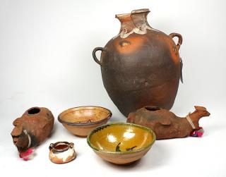 Appraisal: lot of Fold art potterey vessels from various cultures largest