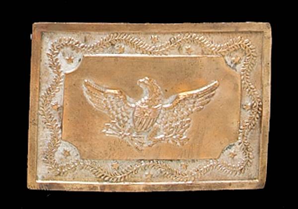 Appraisal: A militia waist belt platecirca - Silver-plated die-struck copper reverse