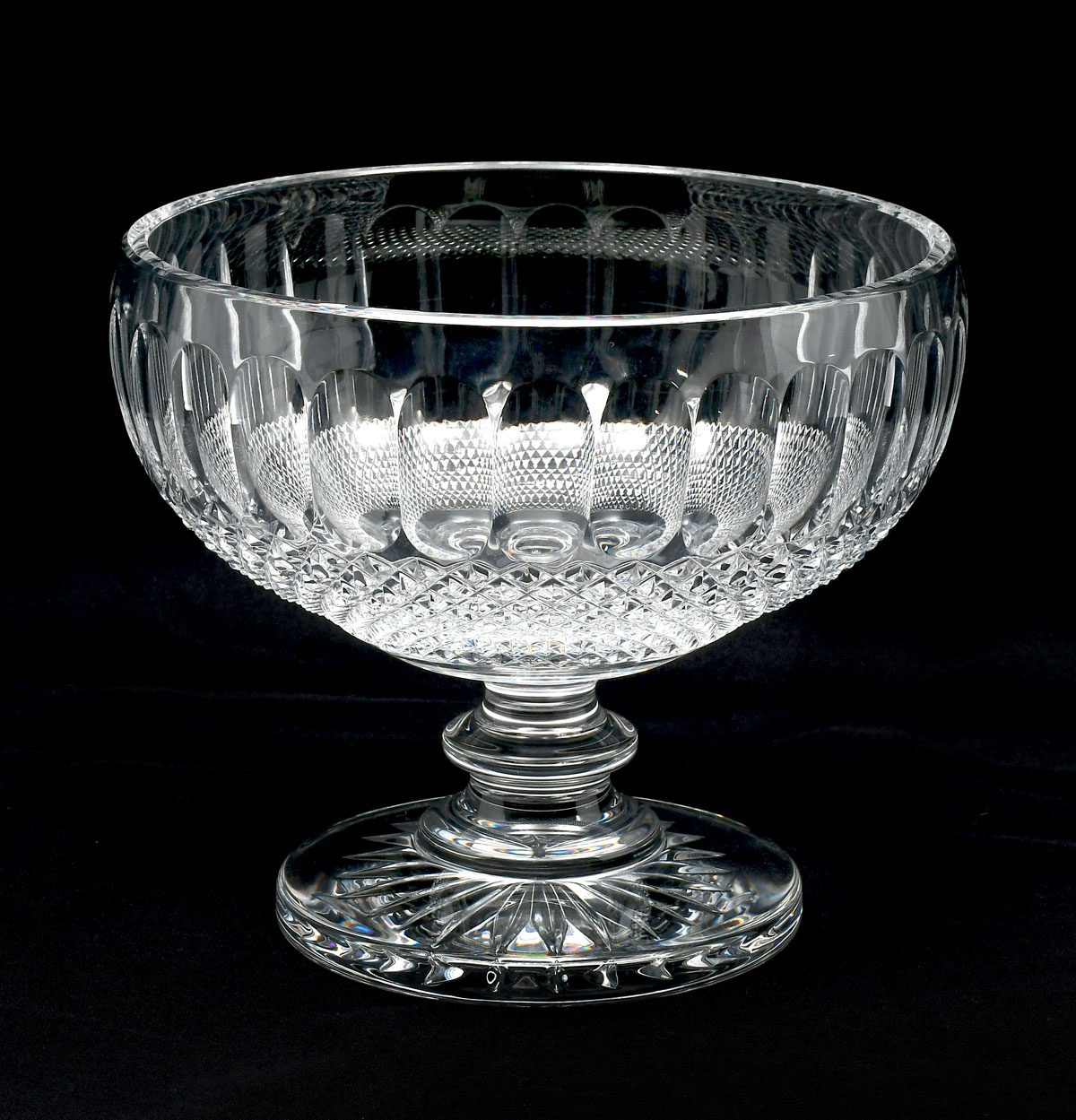 Appraisal: WATERFORD PUNCH BOWL Waterford crystal punch bowl Etched signature at