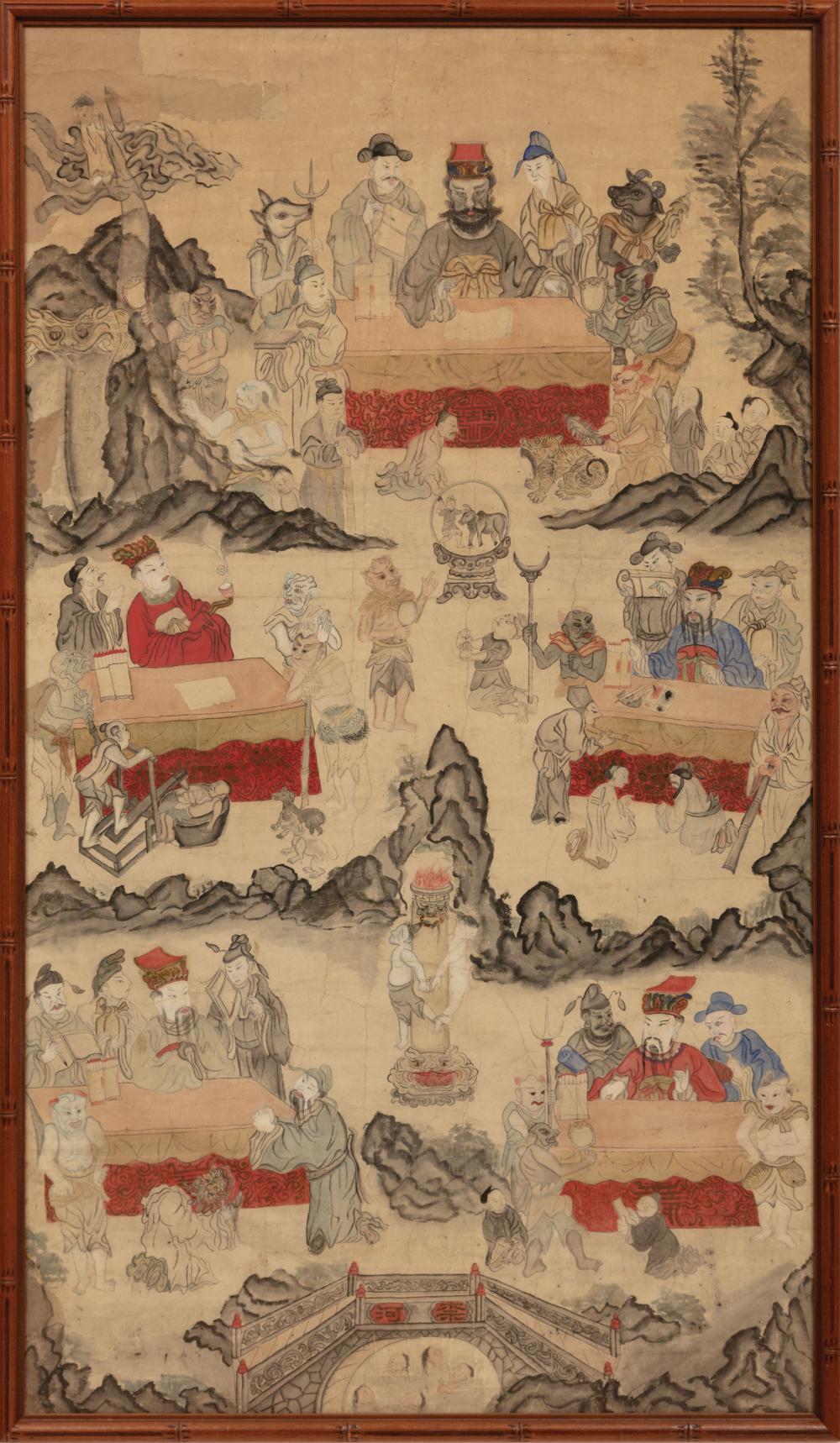 Appraisal: Chinese School Qing Dynasty - Diyu Hell and Five Yama