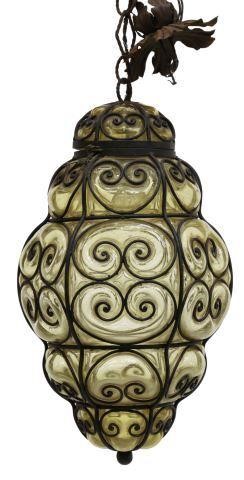 Appraisal: Italian hall lantern pendant light early th c wrought iron