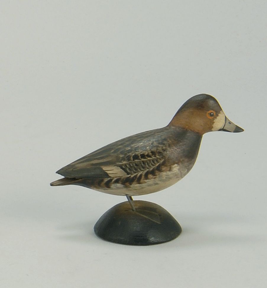 Appraisal: MINIATURE BIRD CARVING OF A REDHEAD HEN By A E