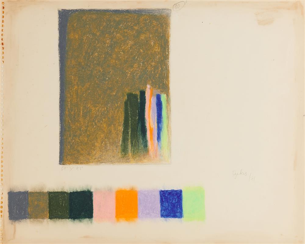 Appraisal: FRIEDEL DZUBAS American German - Study for Elmslight oil pastel