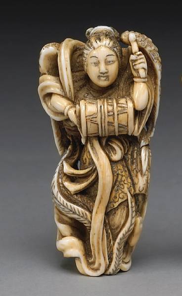 Appraisal: An ivory figural study th Century Portraying a kinnara the