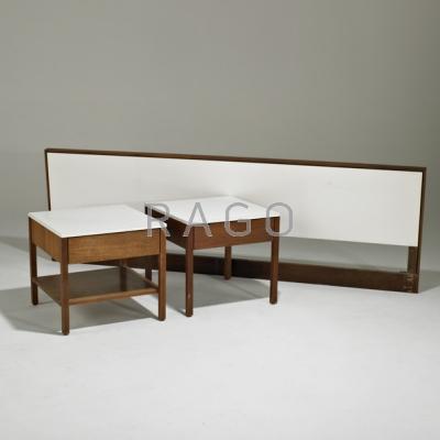 Appraisal: FLORENCE KNOLL RICHARD SHULTZ King-sized headboard and two nightstands USA