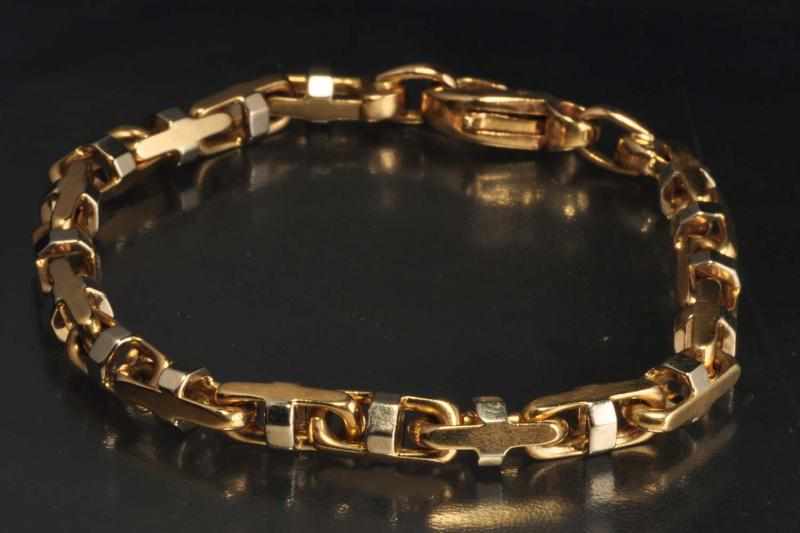 Appraisal: K Two-Tone Y Gold Bracelet Description Unusual links Weight dwt