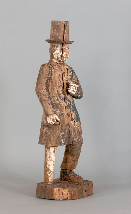 Appraisal: Carved oak figure of a peg-legged sea captain th c