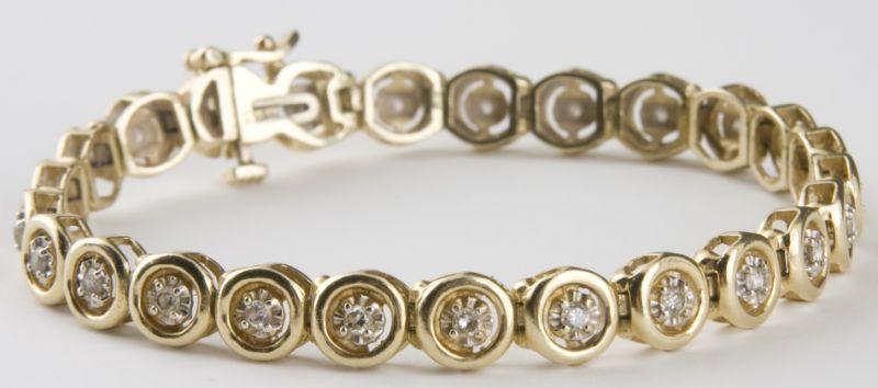 Appraisal: Round Diamond Link Bracelet set with round full cut diamonds