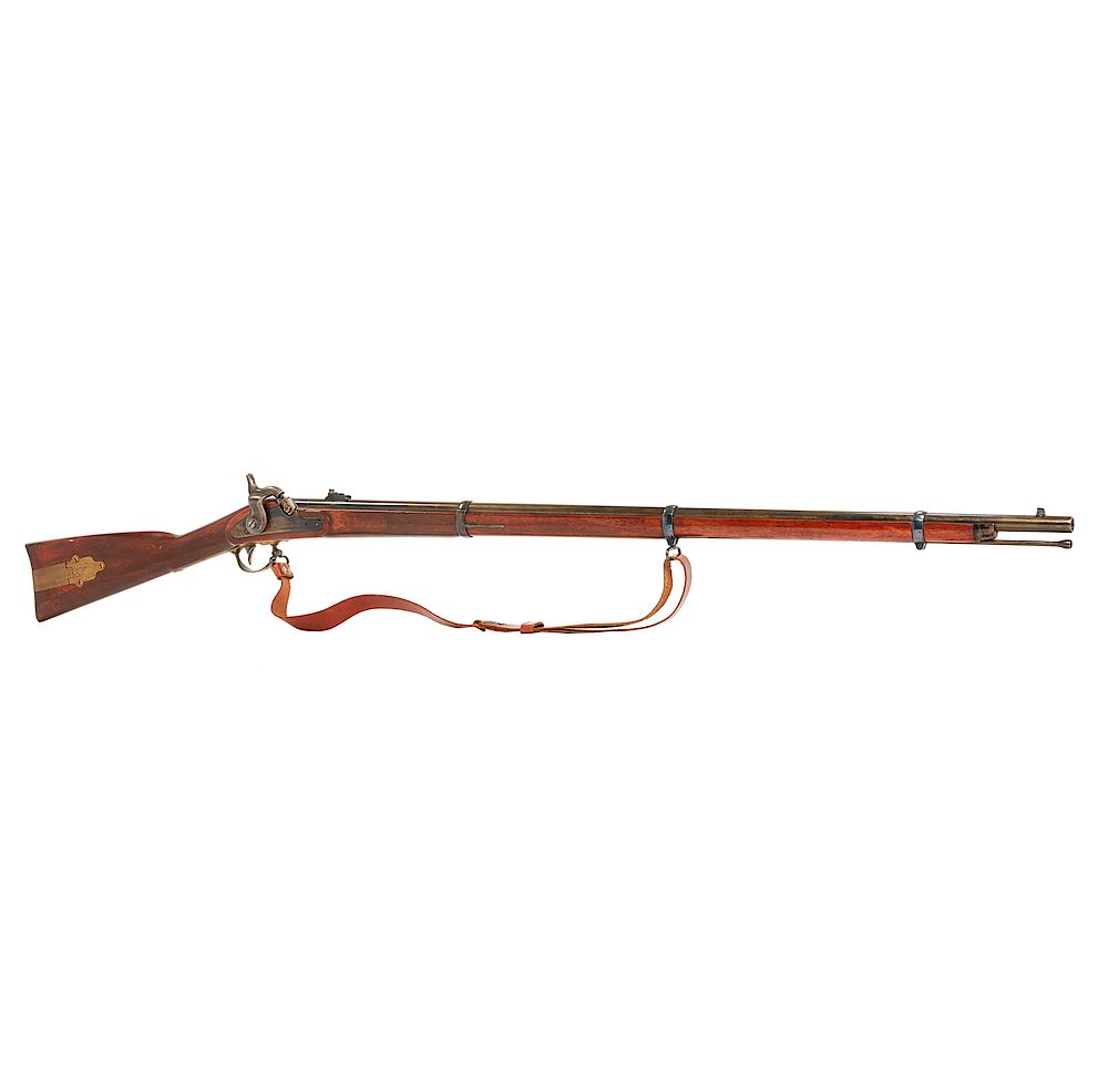 Appraisal: Civil War Springfield Rifle Antique gun rebuilt as caliber shooter