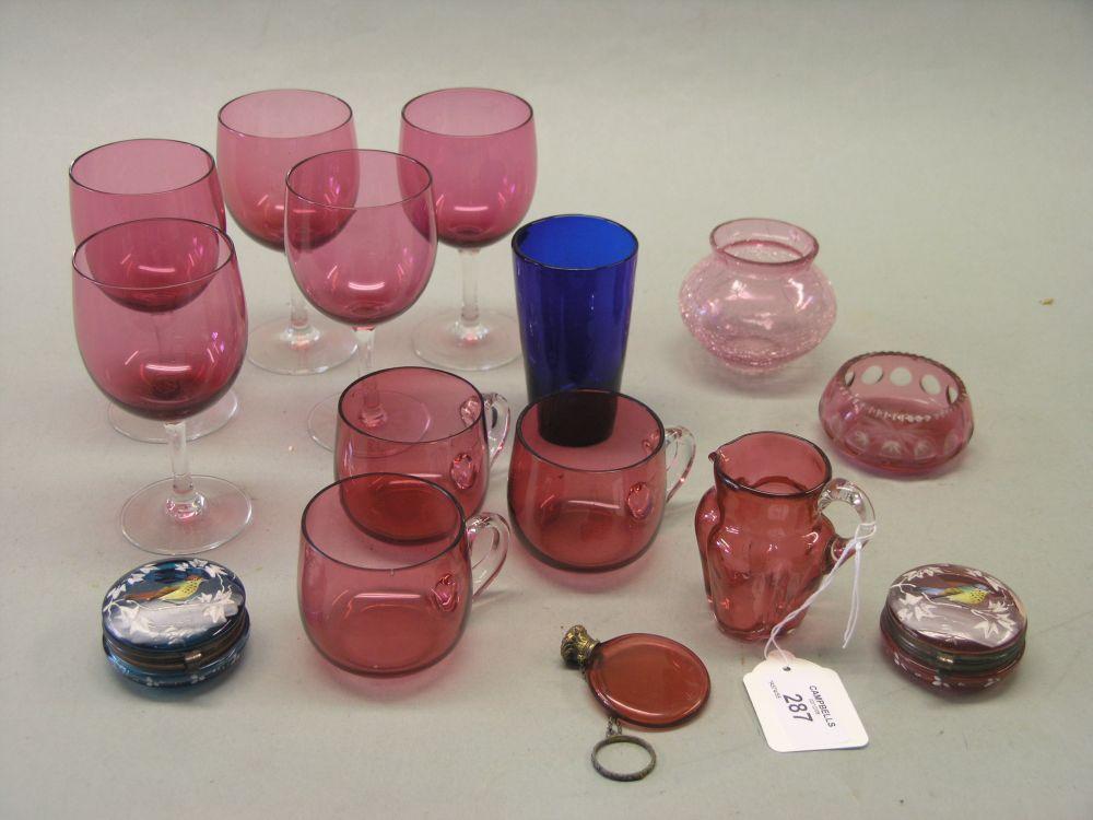 Appraisal: A small variety of Victorian and later coloured glassware to