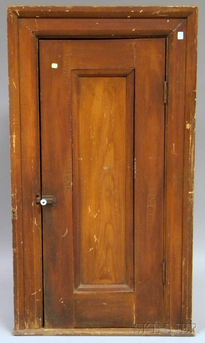 Appraisal: Comb-grained Pine Built-in Cabinet the interior with two fixed shelves