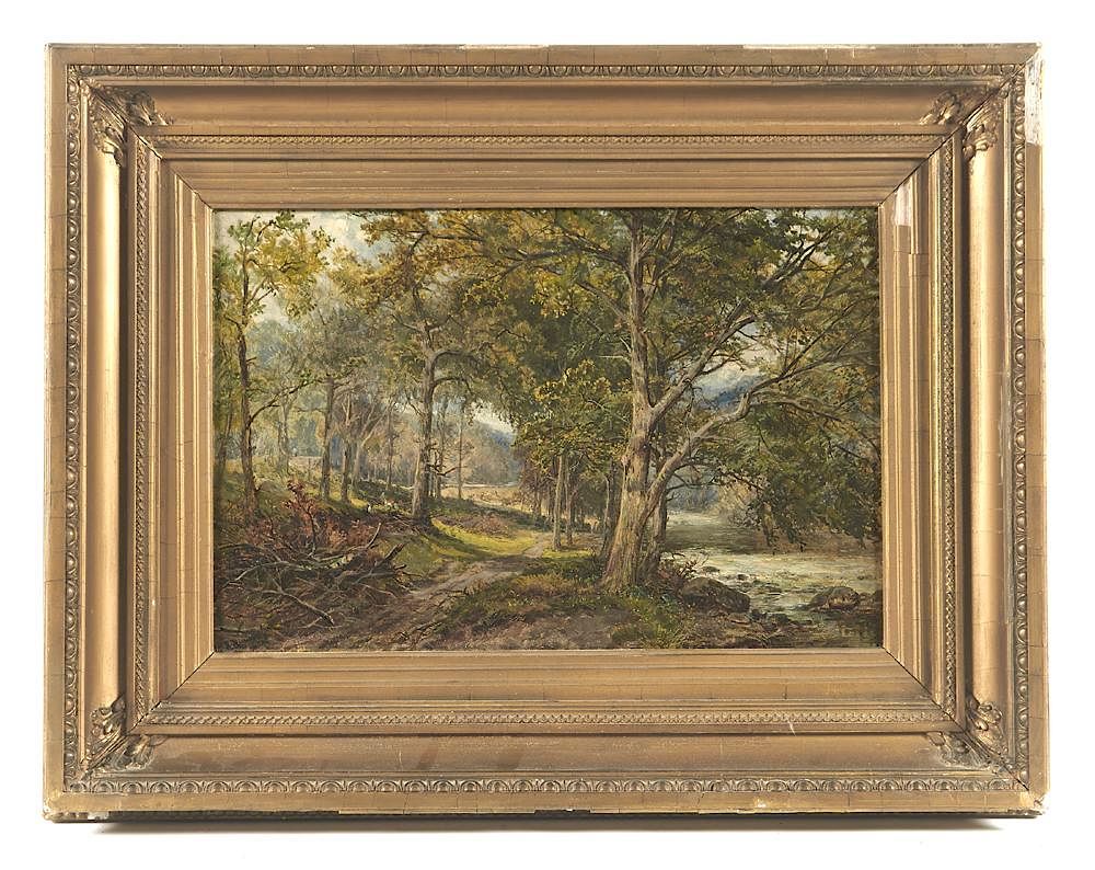 Appraisal: English school Padley Woods Yorkshire oil on canvas English school