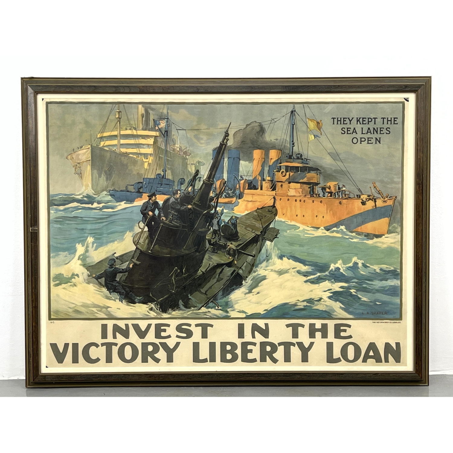 Appraisal: L A SHAFER Lithograph War Poster Invest in the Victory