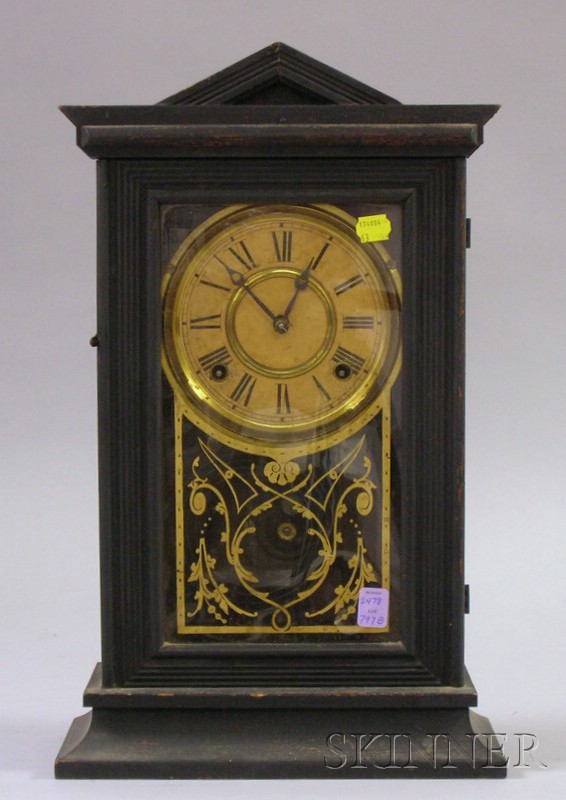 Appraisal: Victorian Shelf Clock by Ingraham Bristol Connecticut ebonized case with