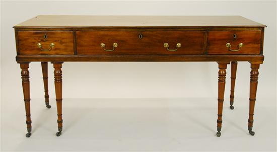 Appraisal: GEORGIAN STYLE MAHOGANY INLAID SPINET DESK height inches width inches