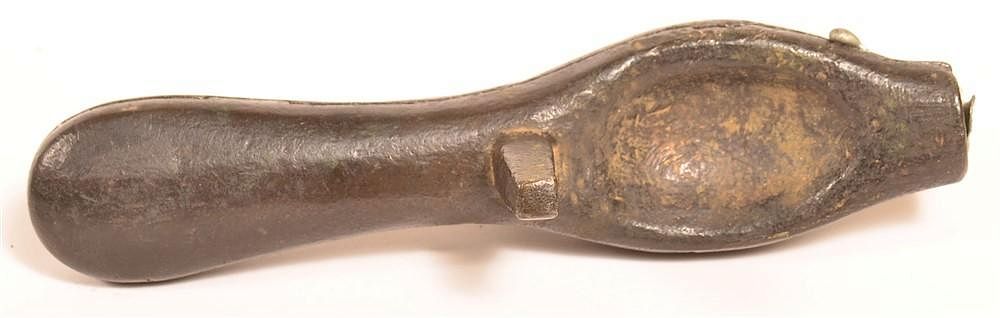 Appraisal: Brass Two Part Pewter Table Spoon Mold Early th Century