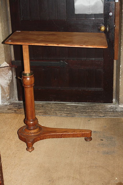 Appraisal: A VICTORIAN PITCH PINE ADJUSTABLE READING STAND with original label