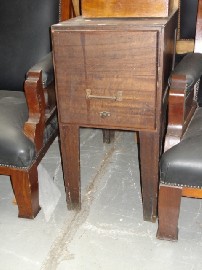 Appraisal: A th century elm fitted filing cabinet on stand