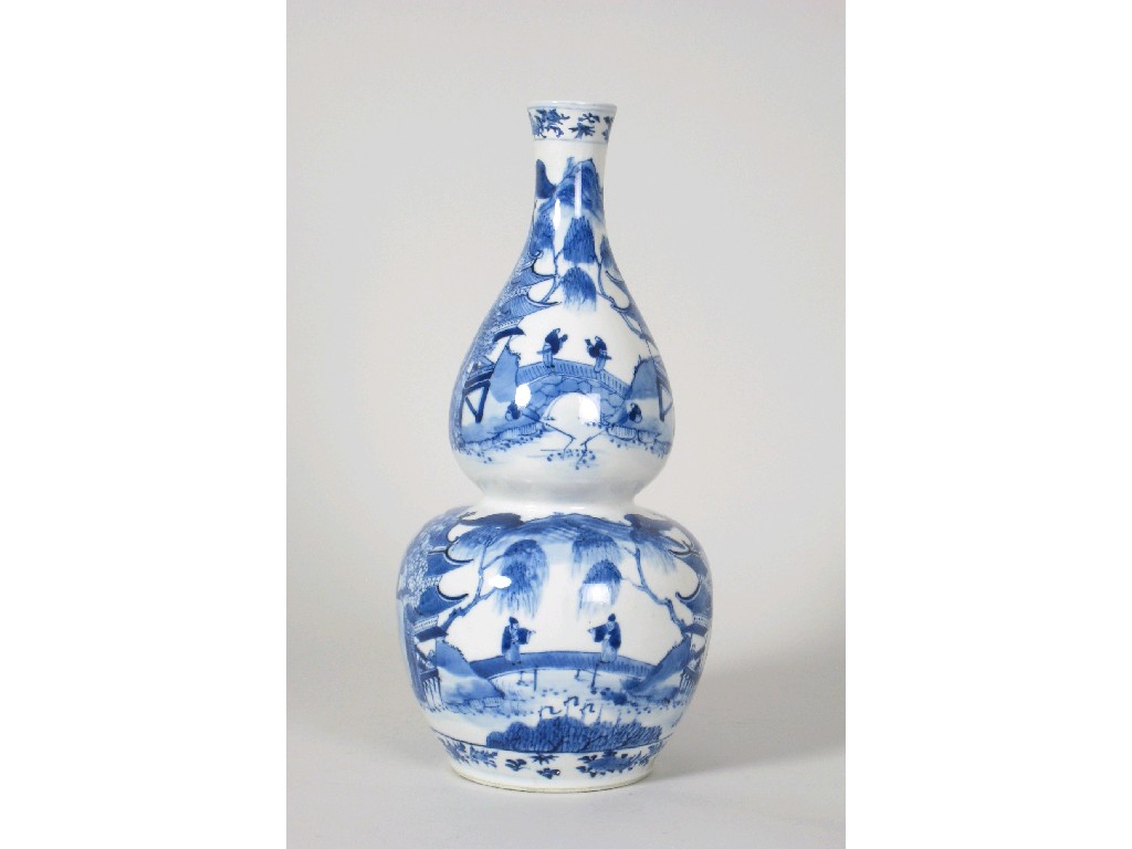 Appraisal: A Chinese blue and white double Gourd Vase printed figures