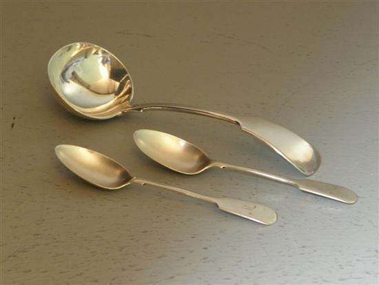 Appraisal: Edward VII fiddle pattern silver sauce ladle by George Jackson