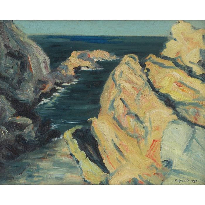 Appraisal: Alfred Maynard Braga American b Seashore Cliffs c oil on