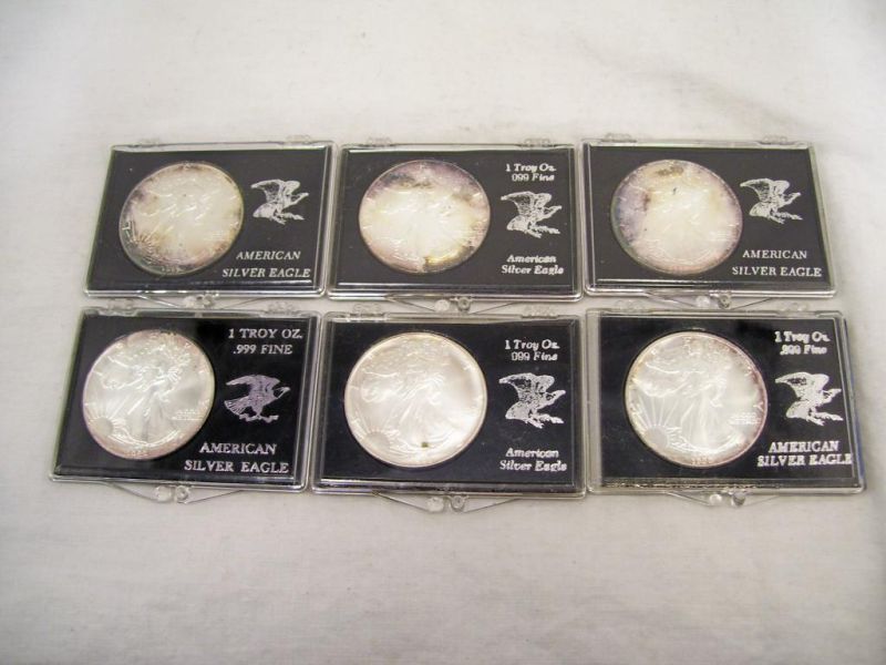 Appraisal: - American Silver Eagles Includes - all Troy Oz Fine