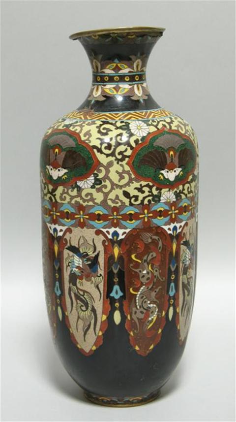 Appraisal: JAPANESE CLOISONNE ENAMEL LARGE VASE Of baluster shape with gently