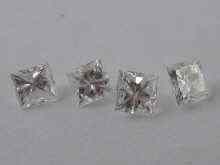 Appraisal: Four loose polished square diamonds weight approx carat