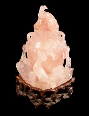 Appraisal: A Chinese th Century rose quartz koro and cover late