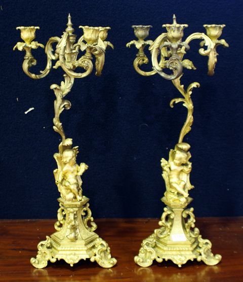 Appraisal: A pair of ormolu figural candelabra