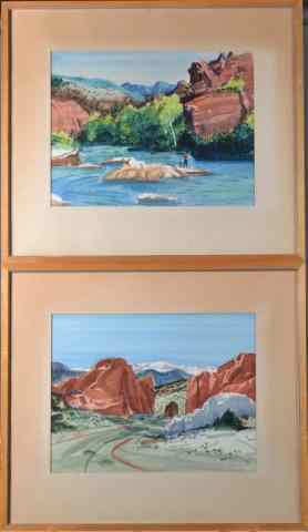 Appraisal: Pr Of Hnewhauser Watercolor Paintings on PaperOne finely painted to